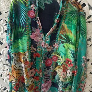 Johnny Was Women's Tigre et Fleurs Seline Silk blouse